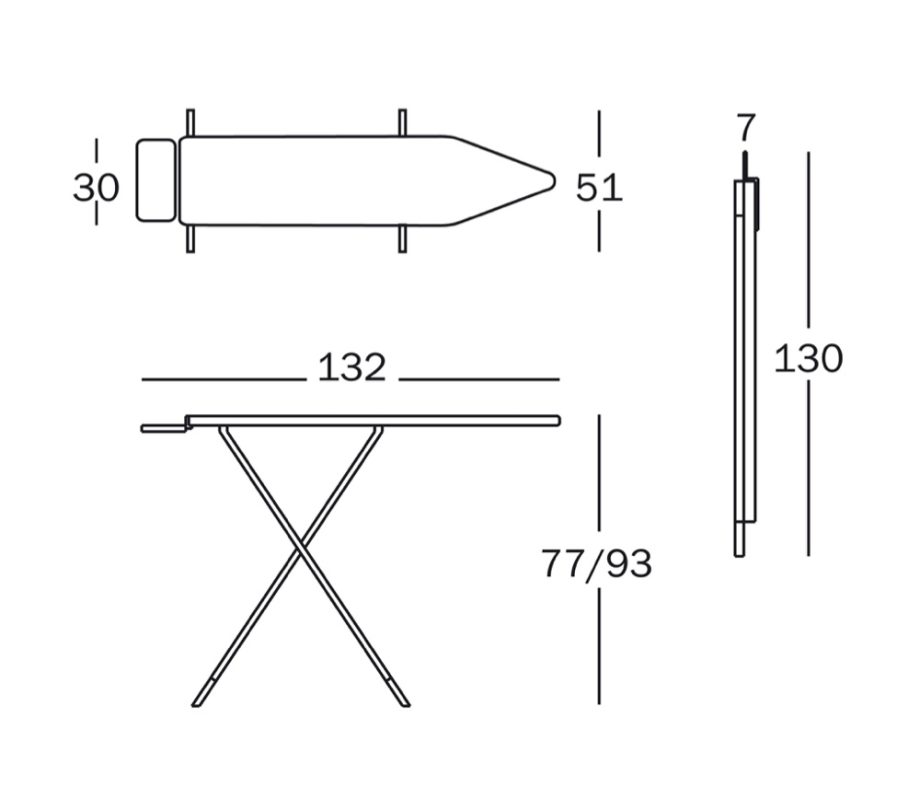 magis amleto ironing board dimension