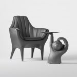 monkey side table black